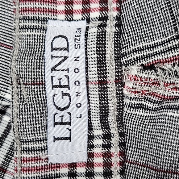 VGUC- Legend London Plaid Stretch Skinny Pants w/Side Stripe 34 Waist - Picture 6 of 7